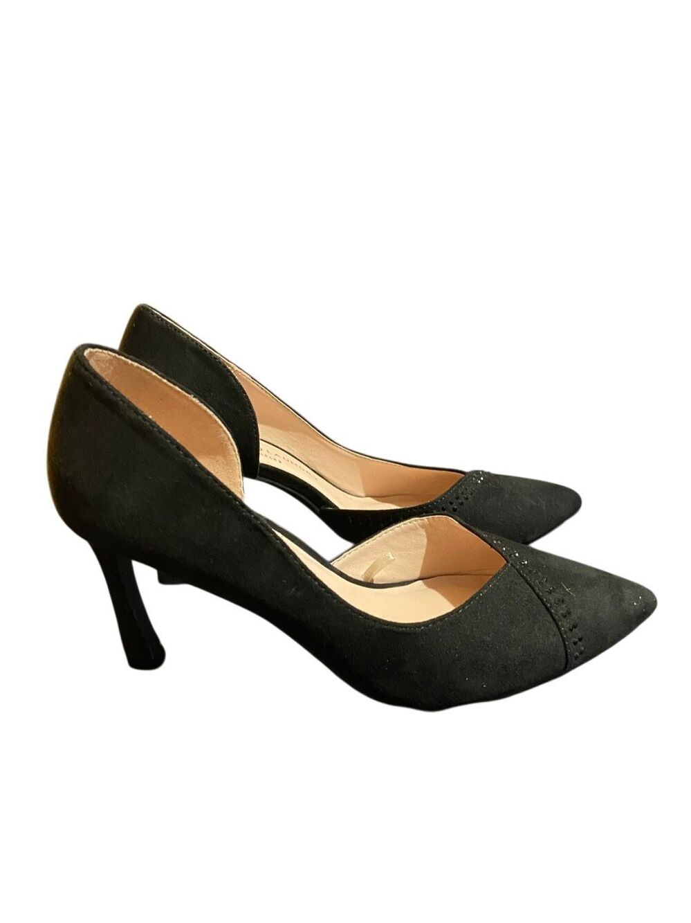 Chinese laundry women’s black suede high heel shoes pointed tops 8